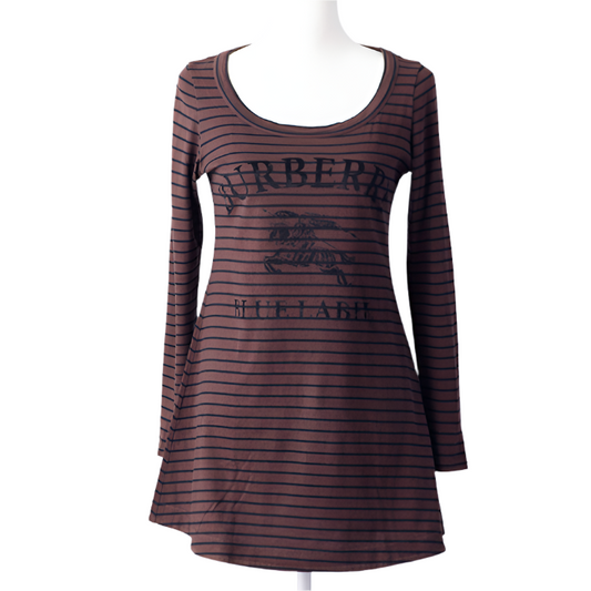 burberry vintage striped tunic in brown