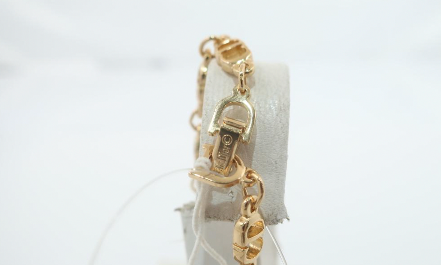 christian dior gold-tone vintage "cd" bracelet