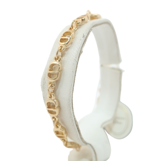 christian dior gold-tone vintage "cd" bracelet