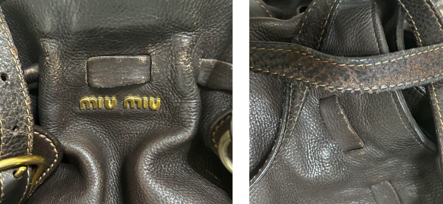 miu miu dark brown RARE leather bag