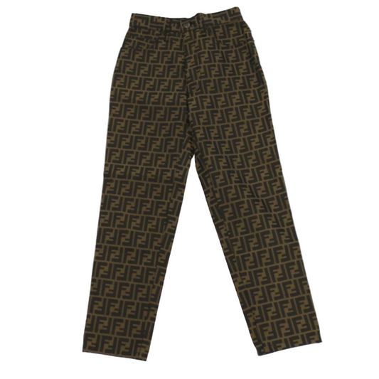 fendi zucca patterened jeans