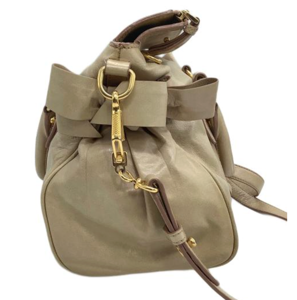 miu miu beige vitello vintage bow bag