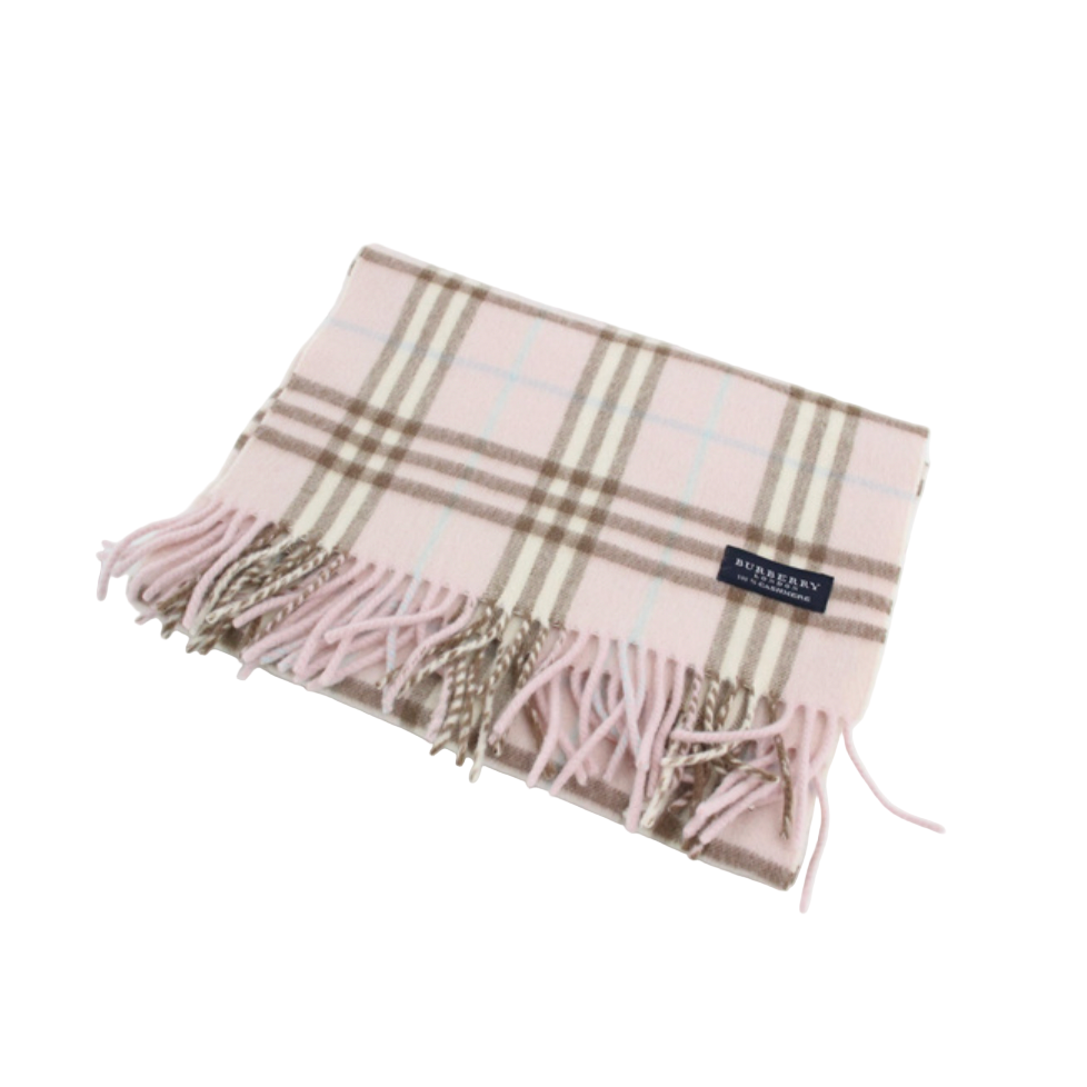 Burberry 100% Cashmere Baby Pink Scarf
