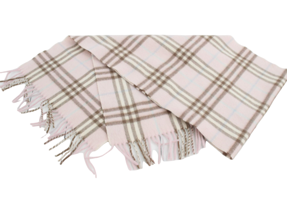 Burberry 100% Cashmere Baby Pink Scarf