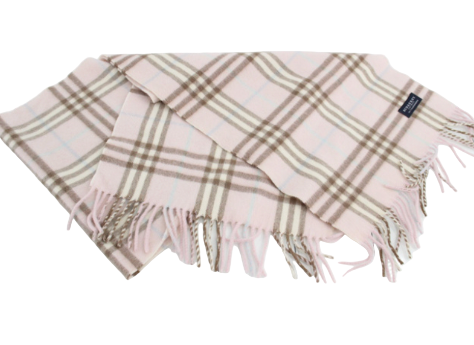 Burberry 100% Cashmere Baby Pink Scarf