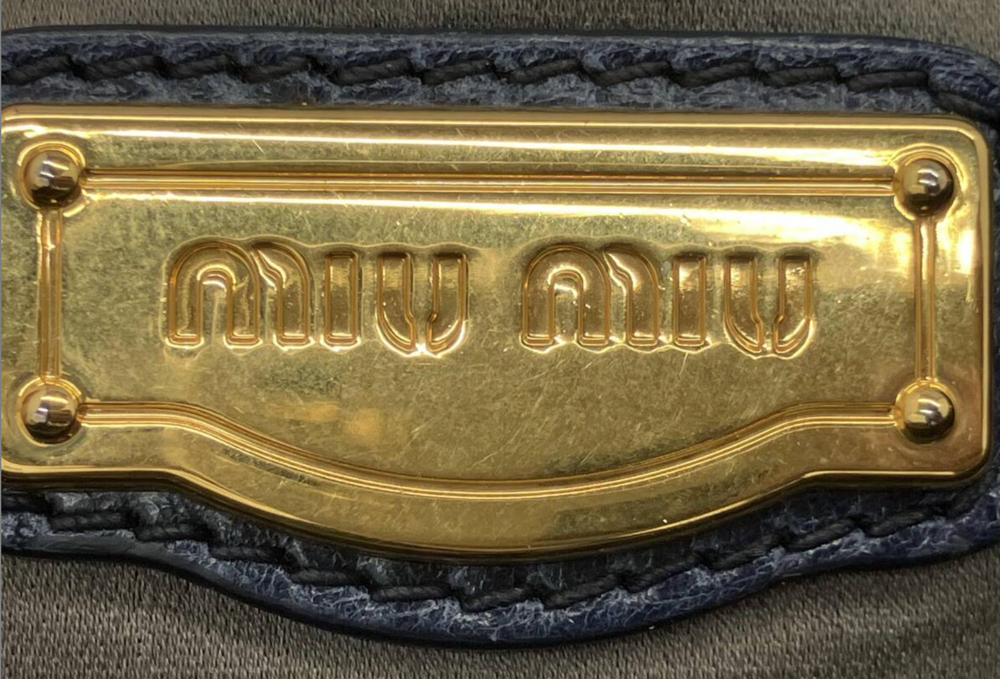 miu miu vitello bag in navy blue