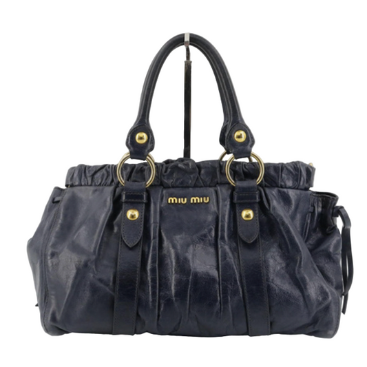 miu miu vitello bag in navy blue