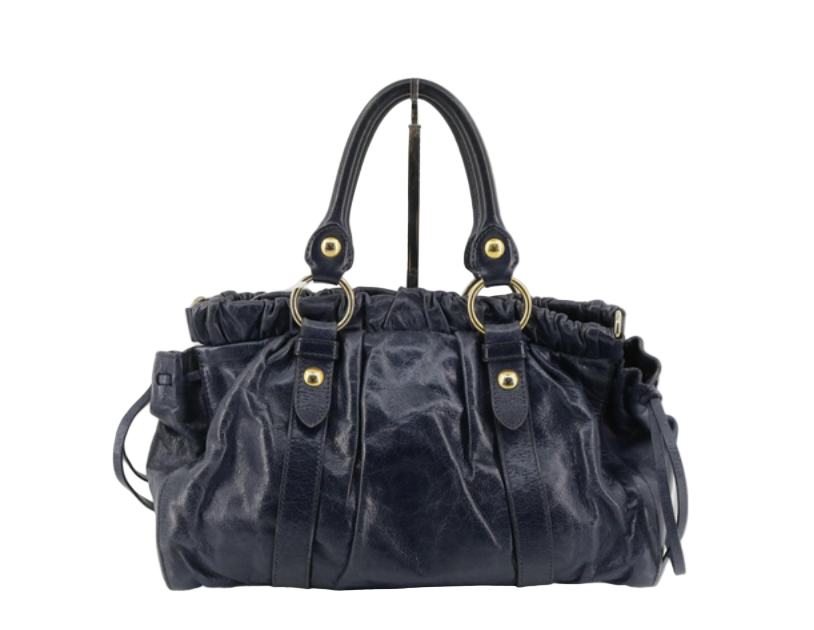 miu miu vitello bag in navy blue