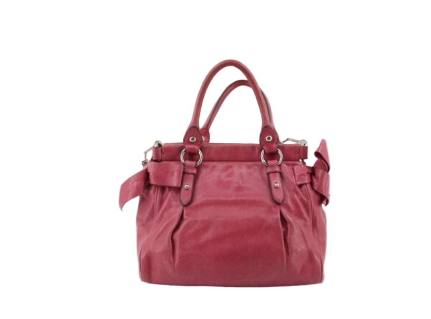 miu miu hot pink vintage vitello bow bag