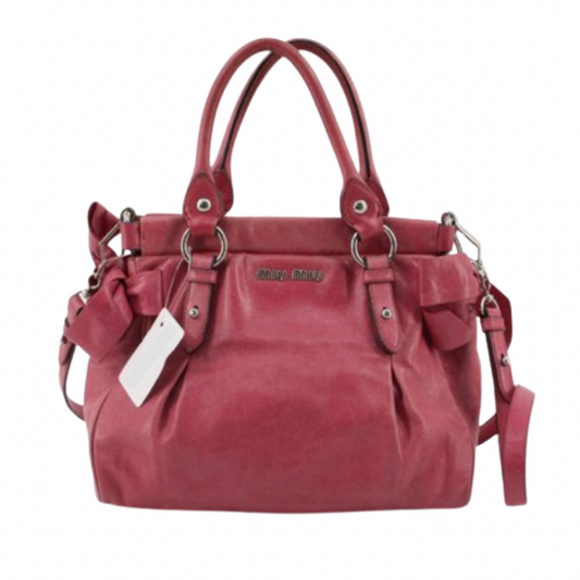 miu miu hot pink vintage vitello bow bag