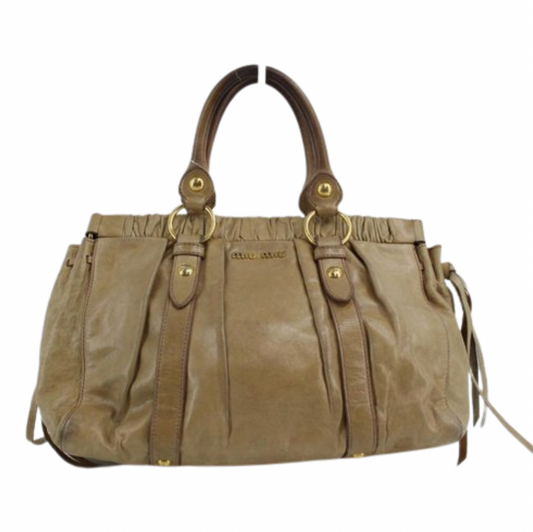 miu miu vintage vitello bag in light brown