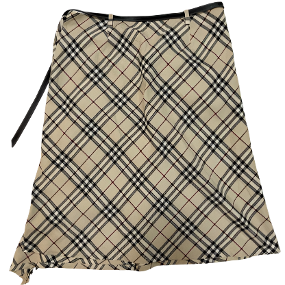 Burberry Iconic Plaid Wrap Belted Skirt