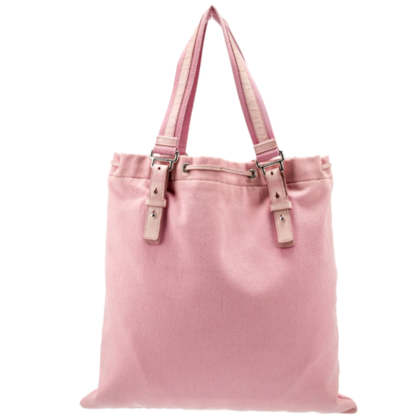 Yves Saint Laurent Rive Gauche Pink Drawstring Tote Bag