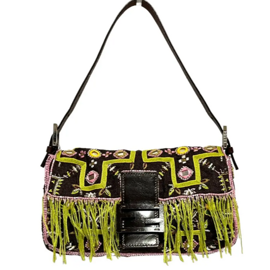 Fendi Baguette Vintage with Embroidery, Sequins, Mirrors & Tassels