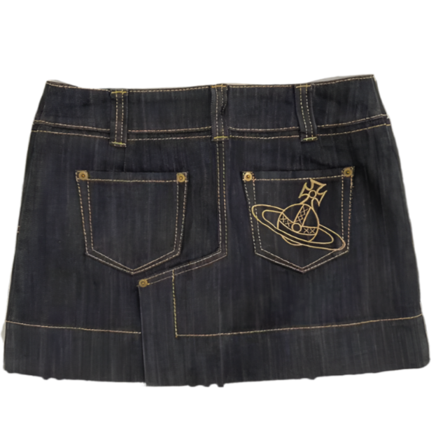 Vivienne Westwood Orb Logo Denim Mini Skirt