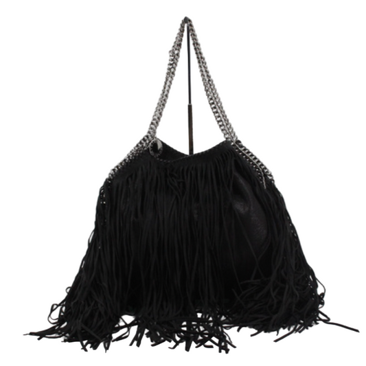 Stella McCartney Pre-Loved Black Mini with Fringe details