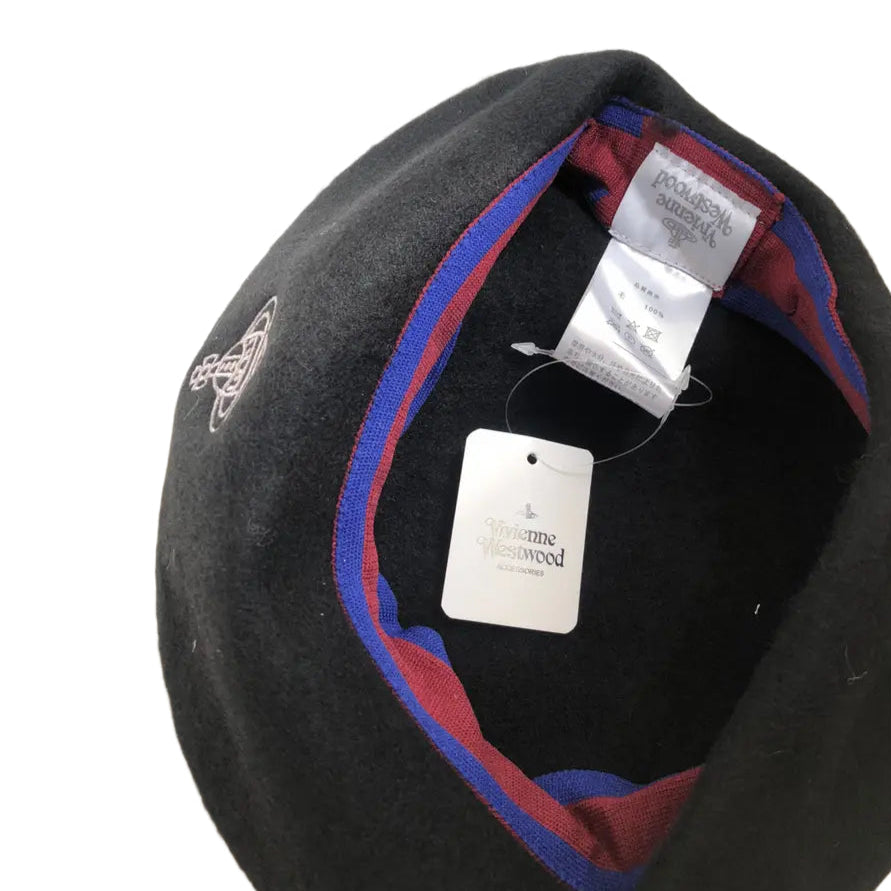 Vivienne Westwood Black Orb Logo Beret