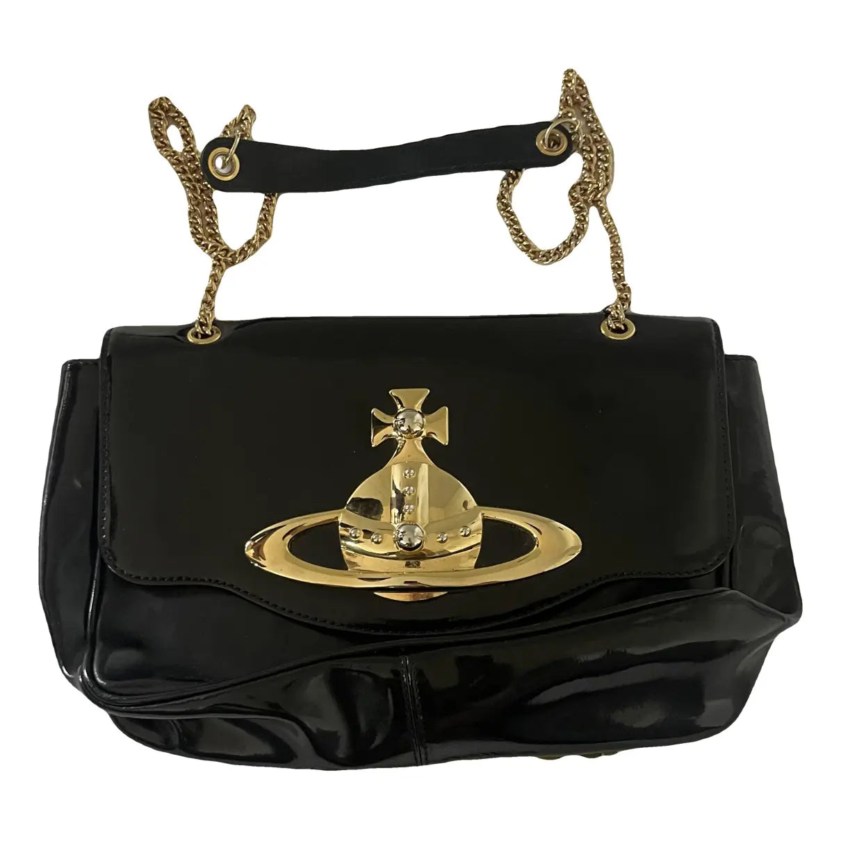 Vivienne Westwood Black Glitter Chain Shoulder Bag