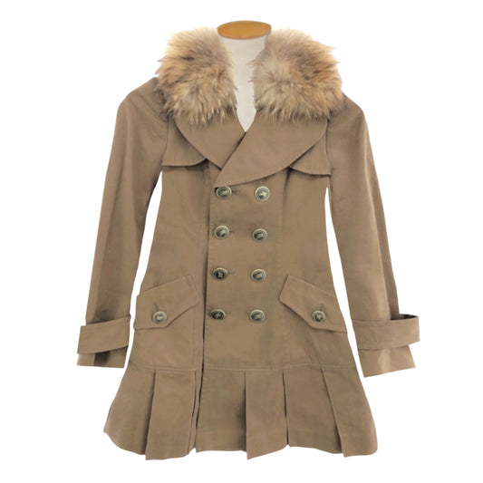 burberry blue label brown pleated flirty dress coat