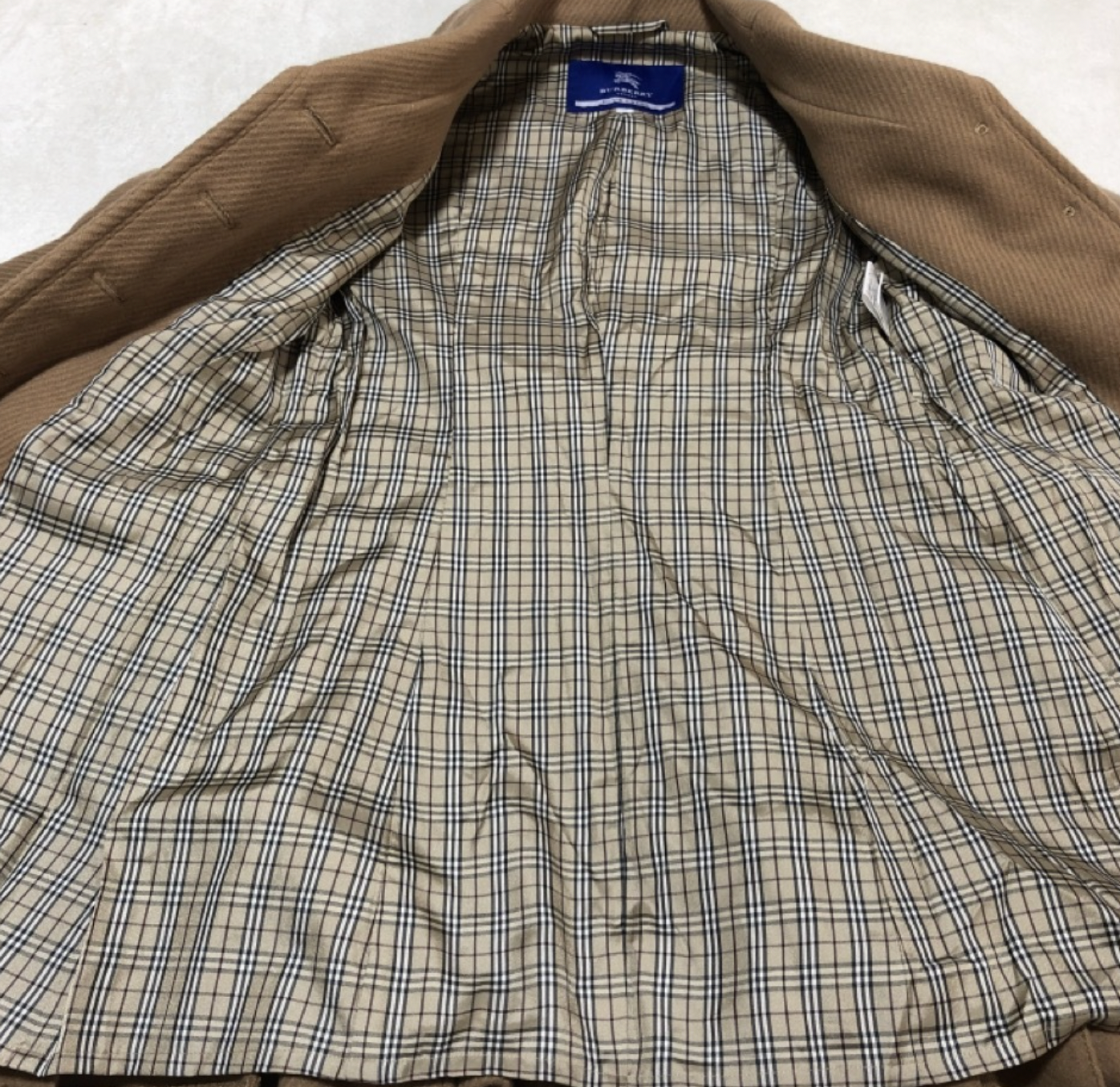 burberry blue label beige pleated flirty dress coat
