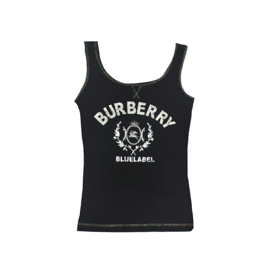 burberry black logo glitter tank