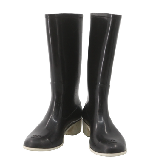 chanel vintage logo rainboots (size 36)