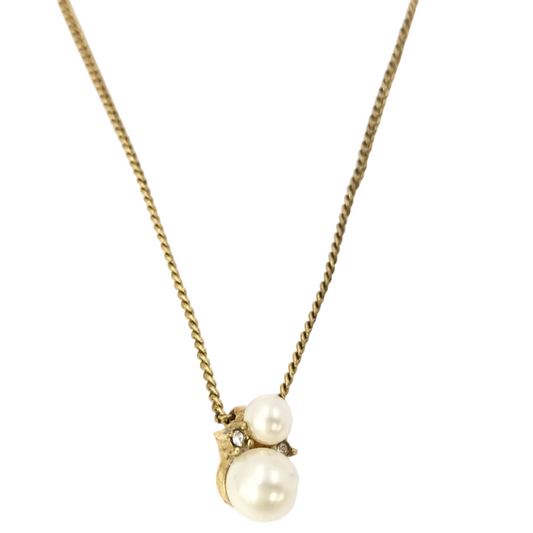 christian dior vintage rhinestone pearl necklace