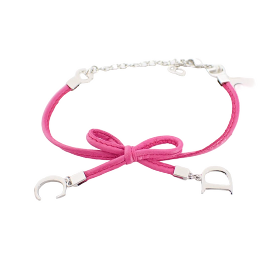 dior vintage hot pink ribbon bracelet
