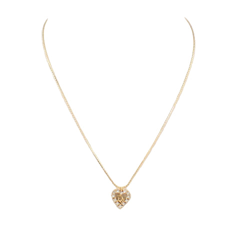 christian dior vintage rhinestone heart necklace
