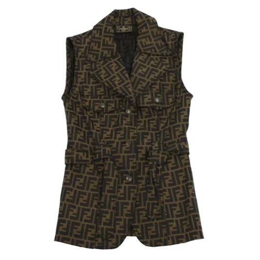 fendi zucca patterned vintage vest