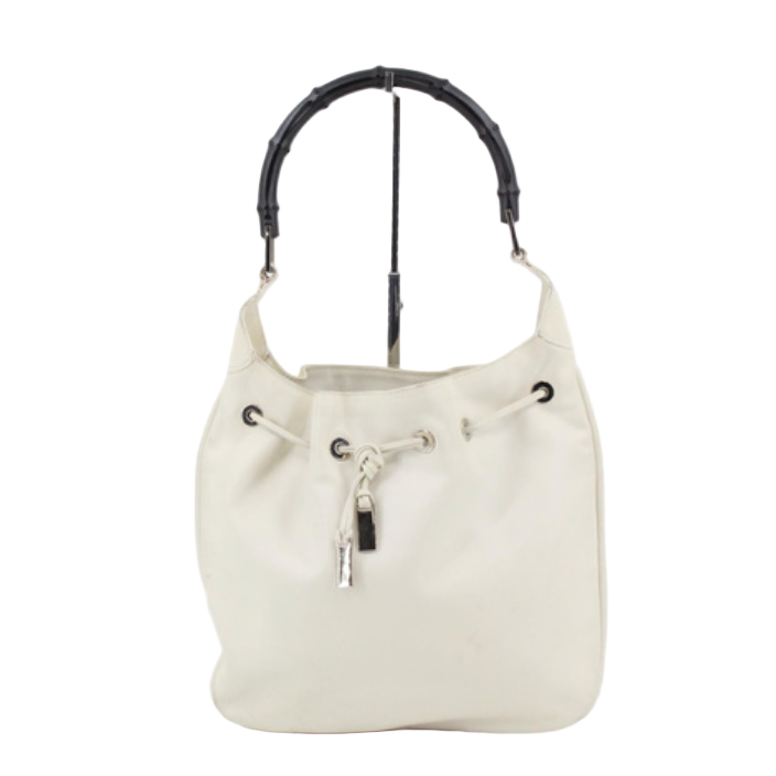 gucci by tom ford 90s bamboo top handle ivory bag