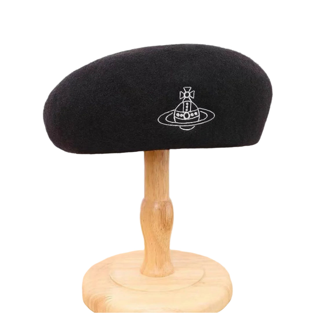 Vivienne Westwood Black Orb Logo Beret