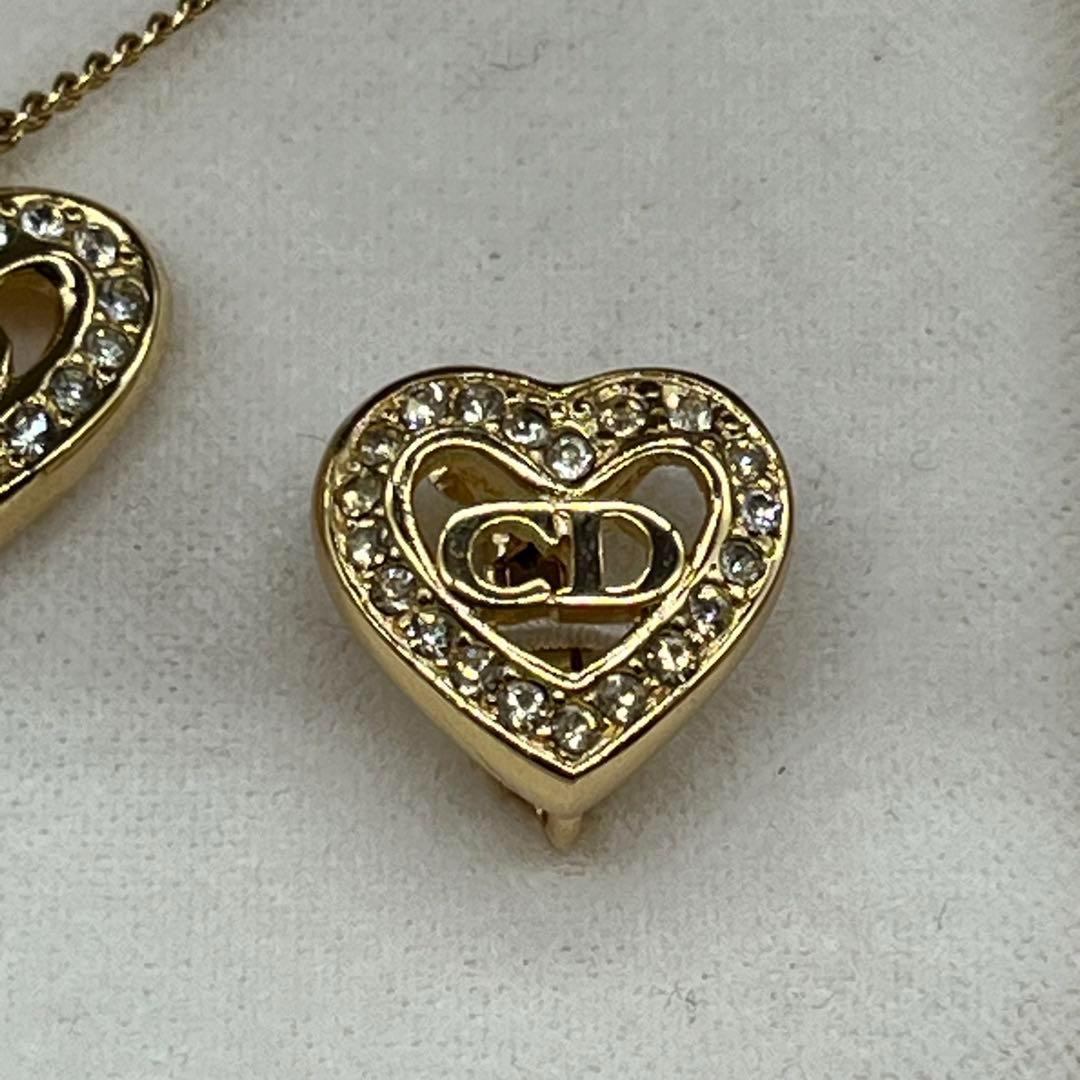 Christian Dior Rhinestone Heart Necklace & Earring Set