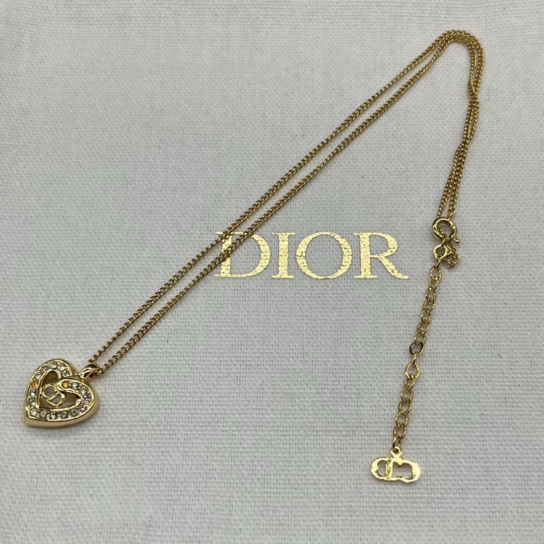 Christian Dior Rhinestone Heart Necklace & Earring Set