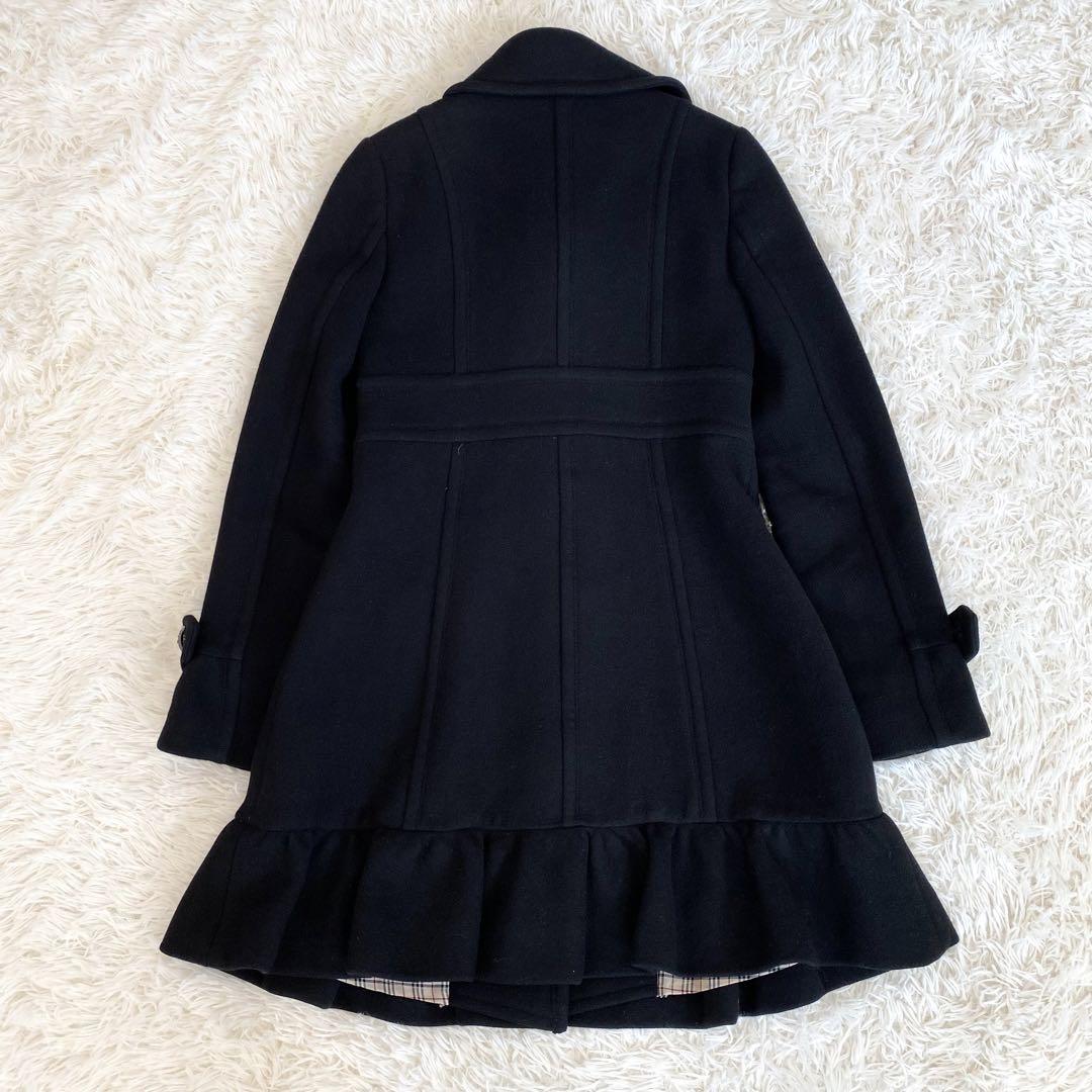 Burberry Plaid Iconic Black Pleated Dress Coat