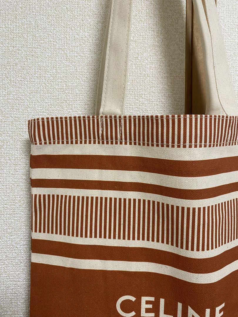 Celine Striped Logo Tote Bag