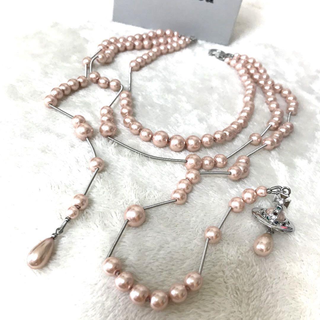 Vivienne Westwood RARE Pink Broken Pearl Necklace