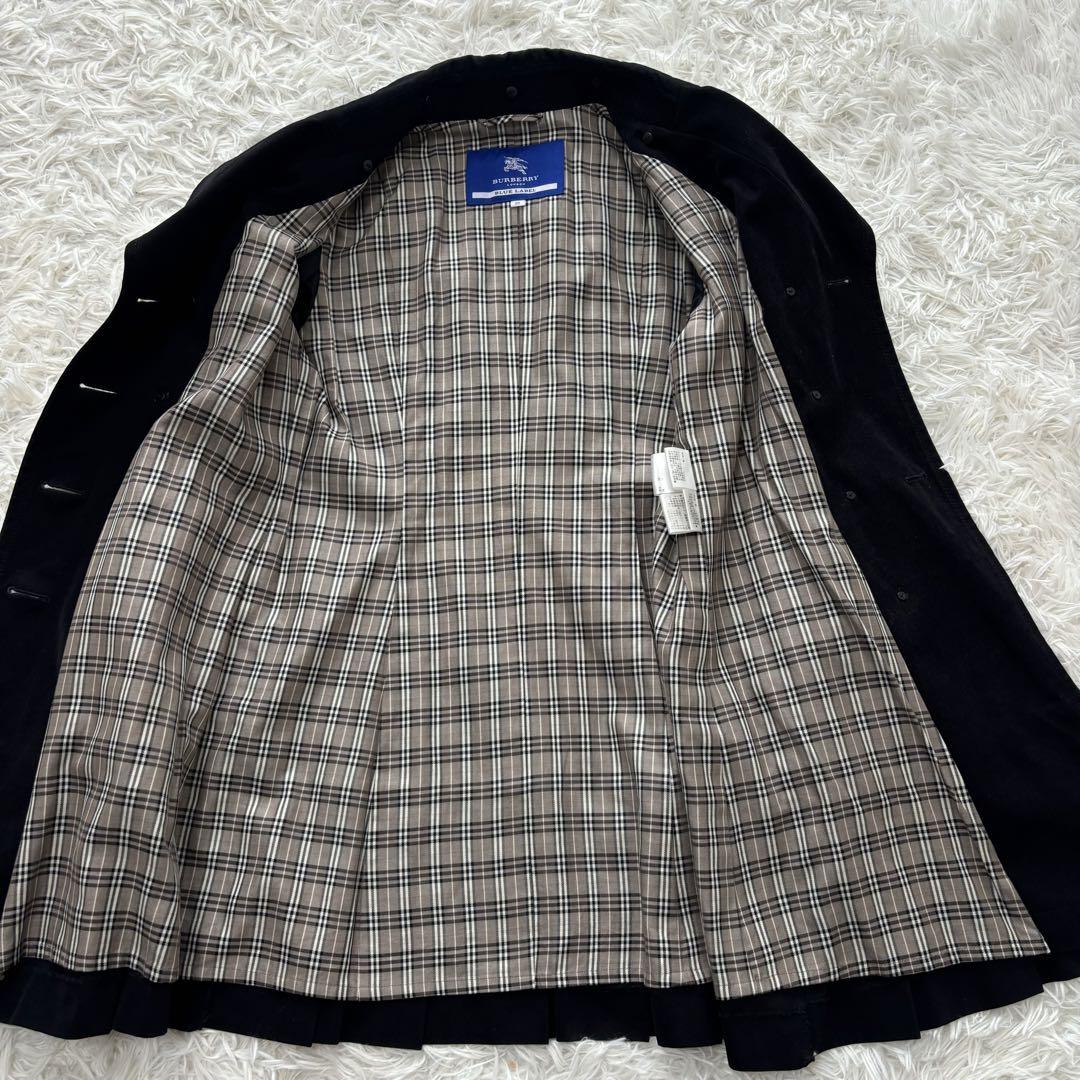 Burberry Plaid Iconic Black Pleated Dress Coat