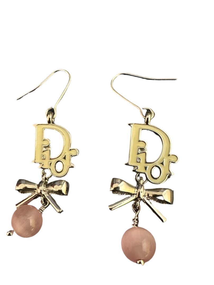 Christian Dior Pink Ribbon Girly Earrings