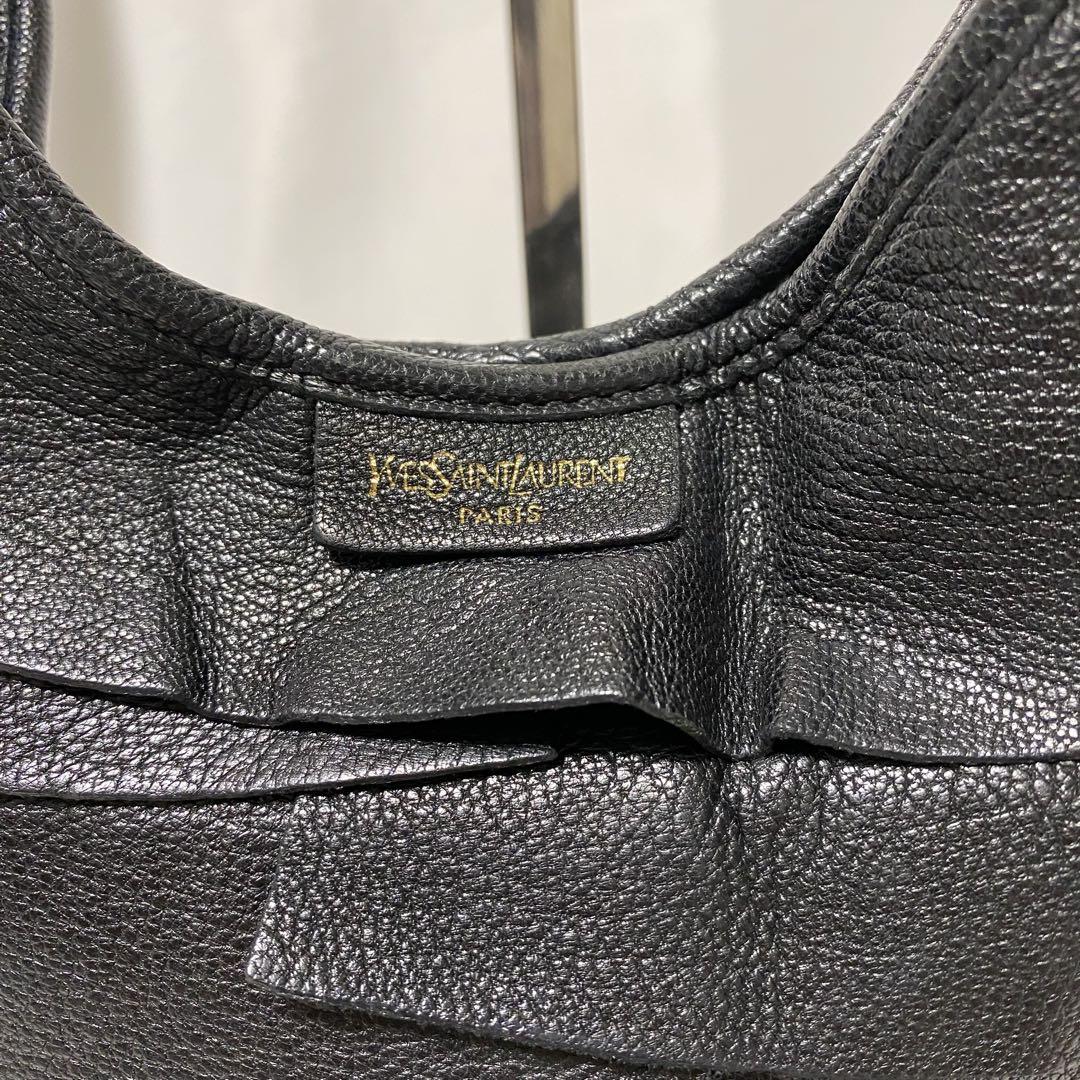 Yves Saint Laurent Vintage Black Ruffle Shoulder Bag