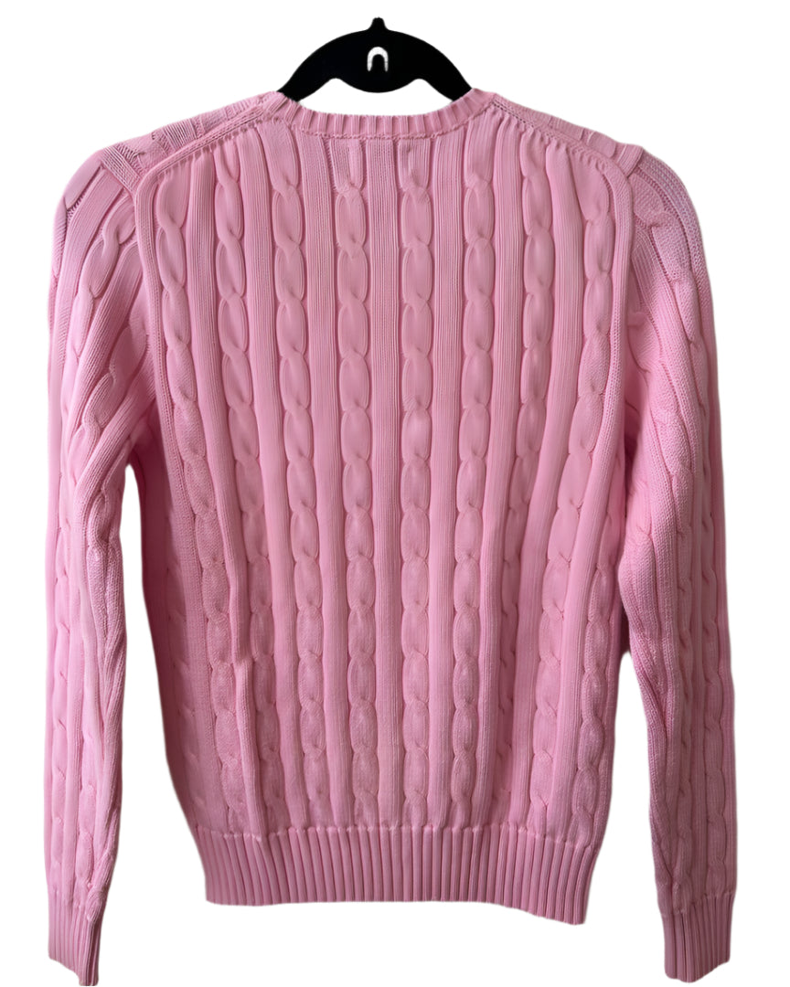 Ralph Lauren Light Pink Girly Cable Knit Sweater