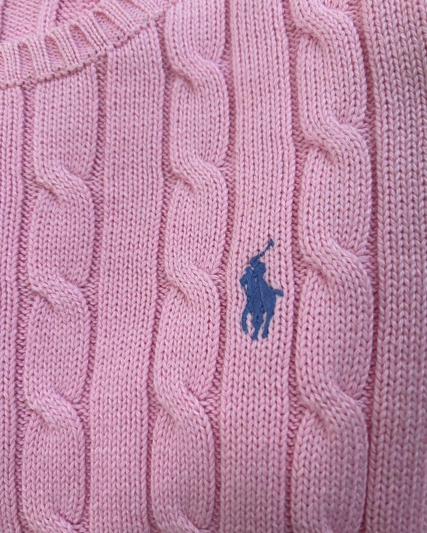 Ralph Lauren Light Pink Girly Cable Knit Sweater