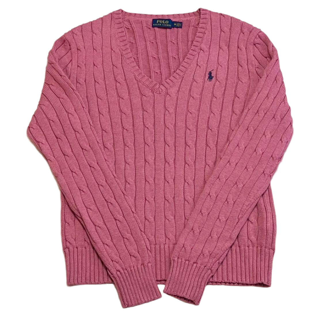 Ralph Lauren Pink Girly Cable Knit Sweater