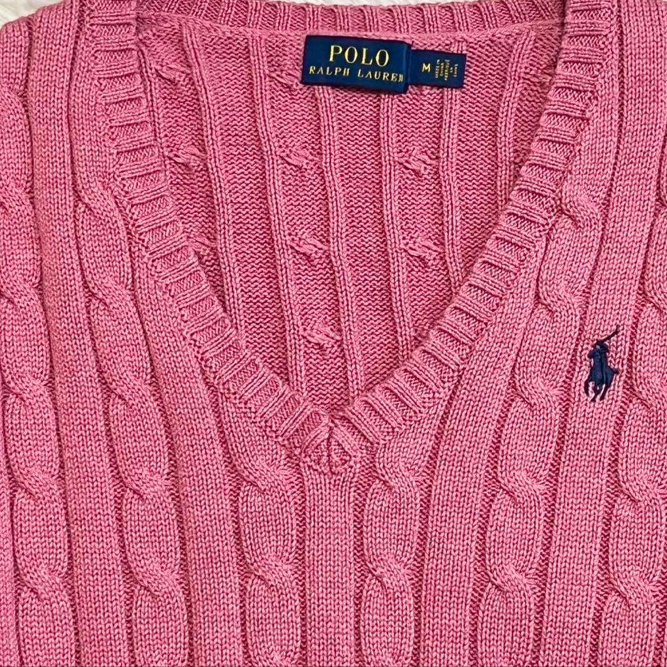 Ralph Lauren Pink Girly Cable Knit Sweater