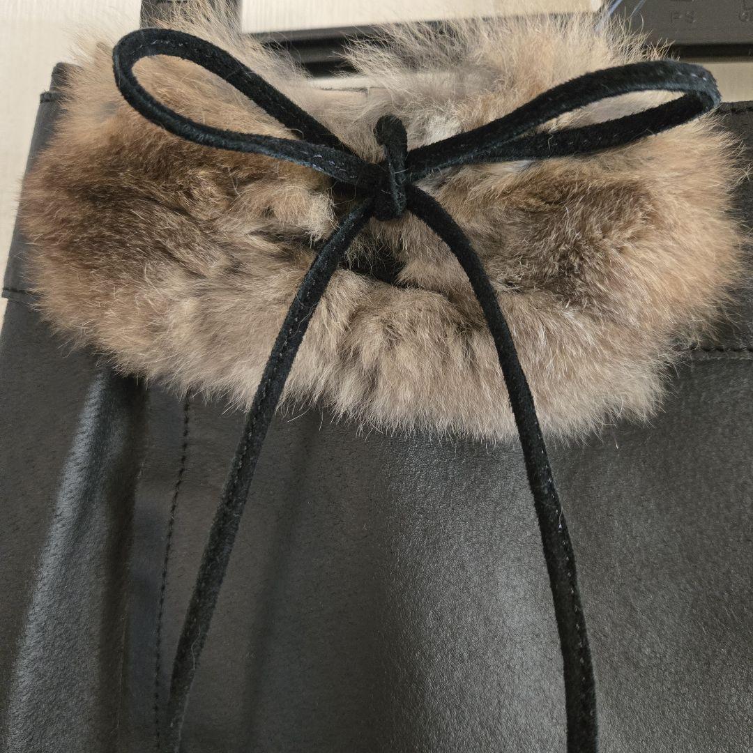 Burberry Fur and Ribbon Ultra Rare Leather Skirt