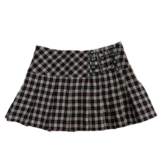 Burberry Pleated Mini Skirt with Buckle Details