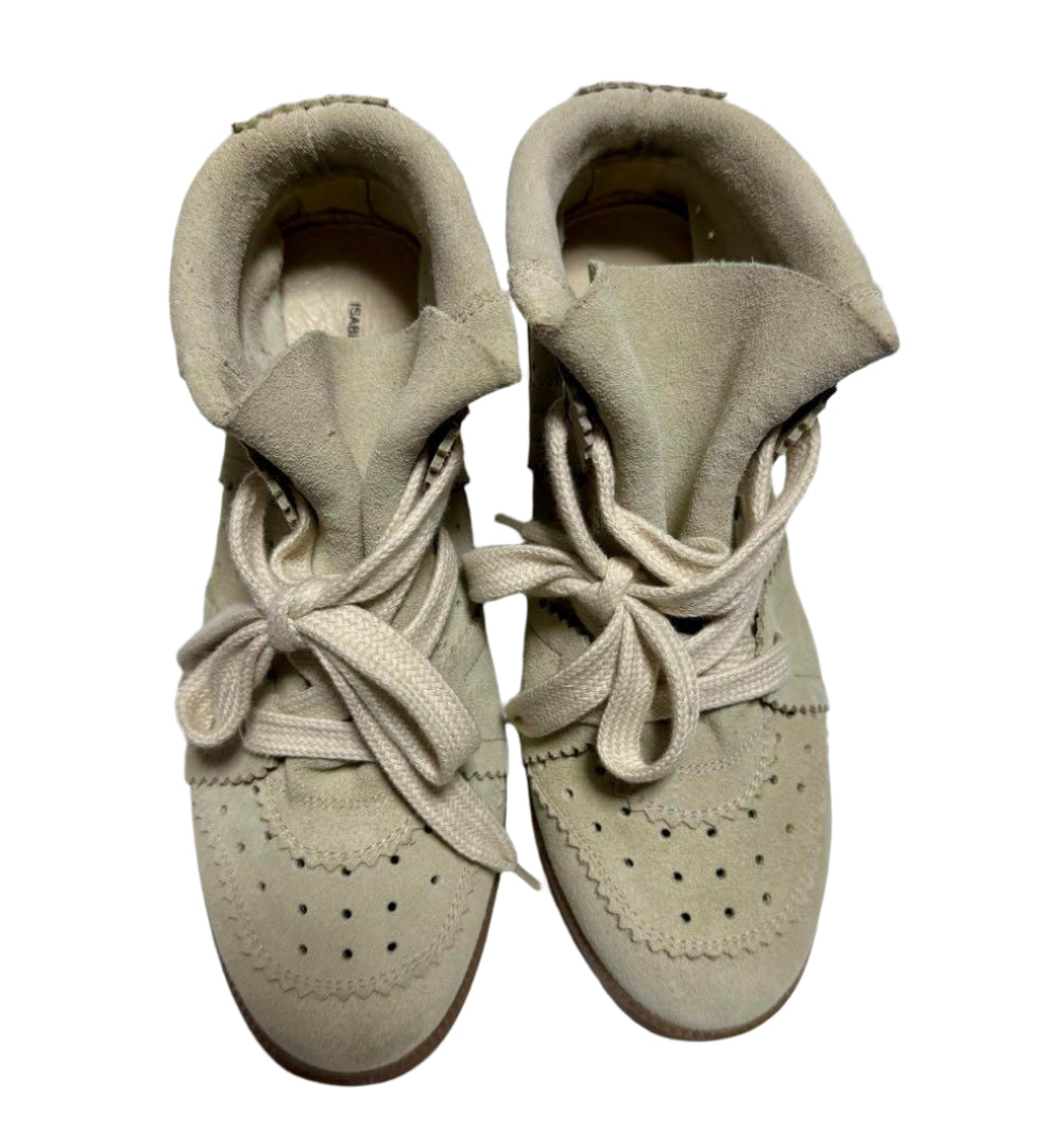 Isabel Marant Beige Bobby Wedge Sneakers (Size EU 38, US 7)