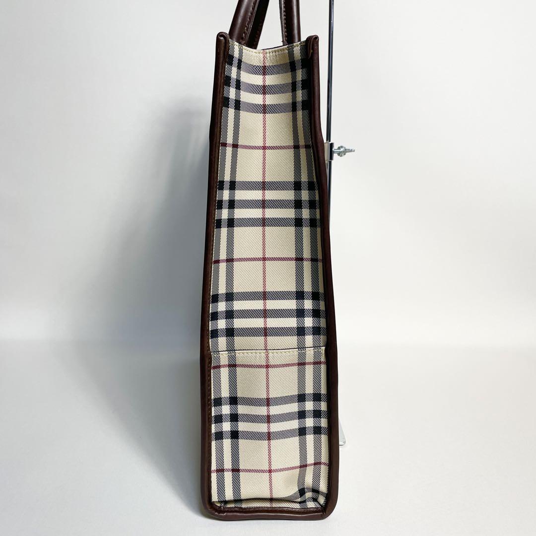 Burberry Chocolate Brown Nova Plaid Tote Bag