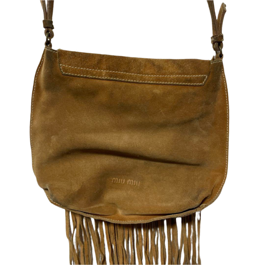 Miu Miu Vintage Fringe Suede Shoulder Bag Boho Chic