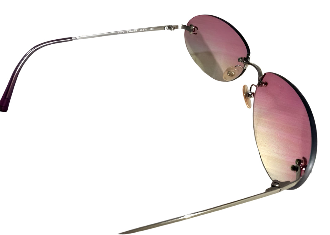 Chanel Pink CC Logo Gradient Sunglasses